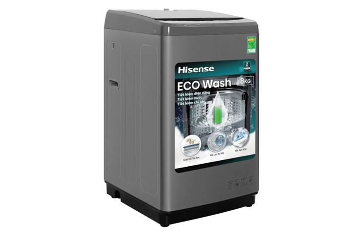 Máy giặt cửa trên Hisense lồng đứng 8 kg WTZQ8012UT