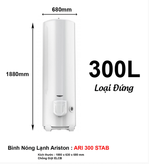 Bình nóng lạnh 300 lít Ariston ARI 300 STAB