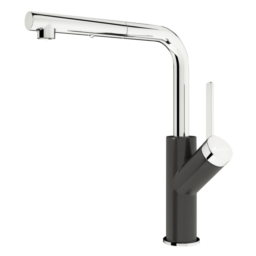Vòi rửa nóng lạnh Konox dây rút Artan Black