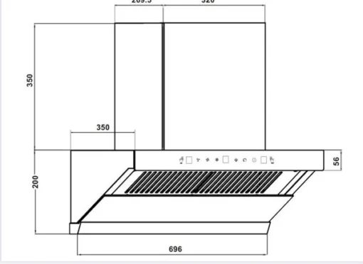 Máy hút mùi Blanc 70cm tự động làm sạch  BA 3570AT