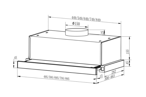Máy hút mùi âm tủ Blanc 60cm BA6002B