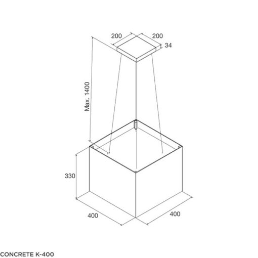 Máy hút mùi Malloca 40CM  CONCRETE K-400