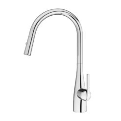 Vòi rửa Konox dây rút Curva Chrome nóng lạnh