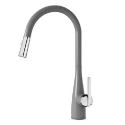 Vòi rửa Konox dây rút Curva Grey nóng lạnh