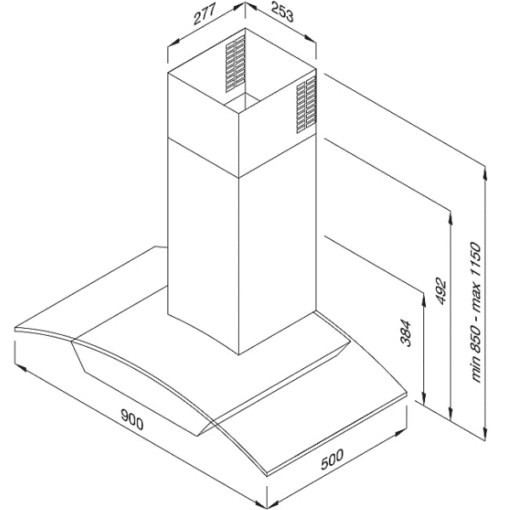 Máy hút mùi áp tường 90cm Malloca DELTA-K890V