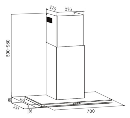 Máy hút mùi gắn tường Eurosun 70cm EH-70AF75