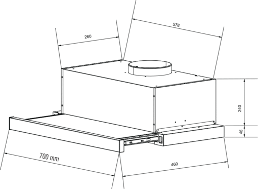 Máy hút mùi âm tủ Eurosun 70cm EH-70AF86B