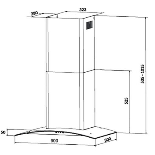Máy hút mùi gắn tường Eurosun 90cm EH-90K21B