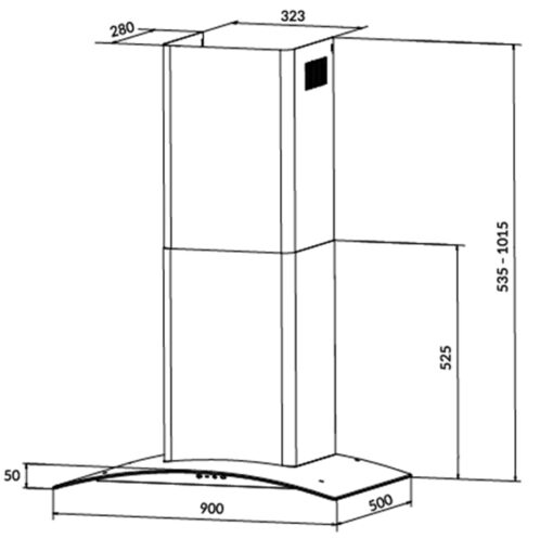 Máy hút mùi gắn tường Eurosun 90cm EH-90K26S