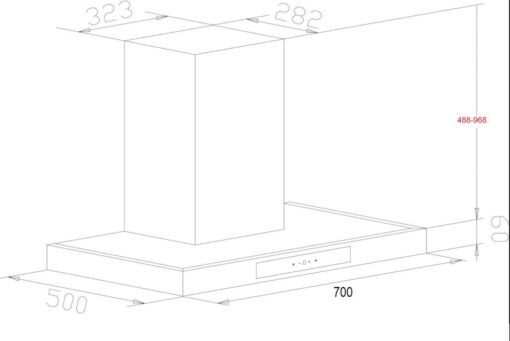 Máy hút mùi Chefs 70cm EH-R108E7D chữ T