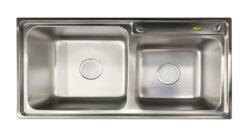 Chậu rửa 2 hố lệch 81cm Inox 201 Faster FS 8143S