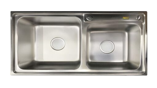 Chậu rửa 2 hố lệch 81cm Inox 201 Faster FS 8143S