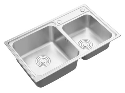 Chậu rửa 2 hố lệch 81cm Inox 201 Faster FS 8143S