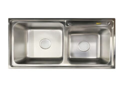 Chậu rửa 2 hố lệch 81cm Inox 201 Faster FS 8143S