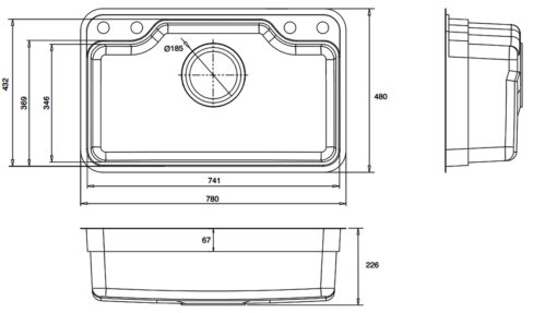 Chậu rửa 1 hố chống xước Gento GT04-7848 Smart