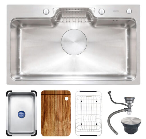 Chậu rửa Gento 1 hố 80cm inox 304 GT04-8048
