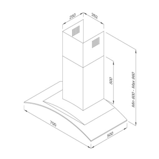 Máy hút khói, khử mùi 70cm Gama K3155.7