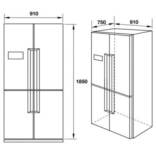 Tủ lạnh 4 cánh  620L Hafele HF-SBSIB 539.16.230