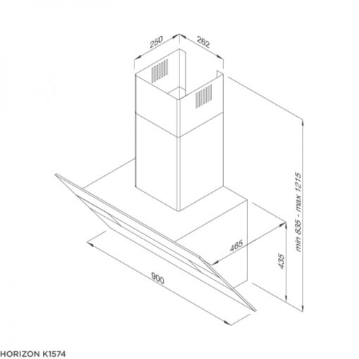 Máy hút mùi áp tường 90cm  Malloca  HORIZON K1574