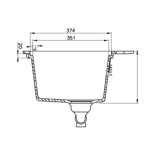 Chậu rửa đá Hafele  77cm HS22-GEN1S90M 577.25.330