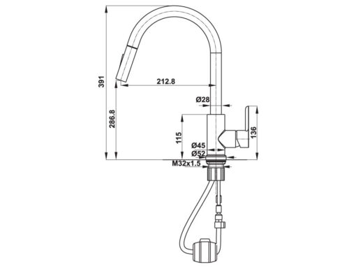 Vòi rửa bát nóng lạnh Hafele HT21-CH1P287/577.55.230