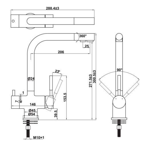 Vòi bếp Hafele HT21-CH2F271 577.55.210