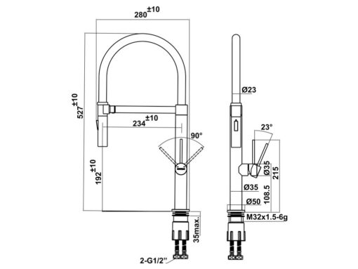 Vòi rửa chén Hafele HT24-SH1F527 (570.85.051)