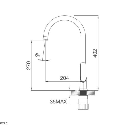 Vòi rửa đồng nóng lạnh Malloca K77C