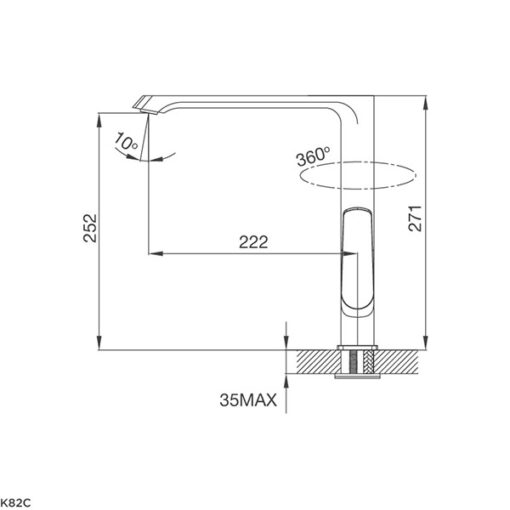 Vòi rửa đồng nóng lạnh Malloca K82C