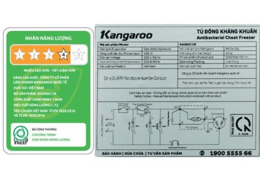 Tủ đông kháng khuẩn Kangaroo 90 lít KG090C1N