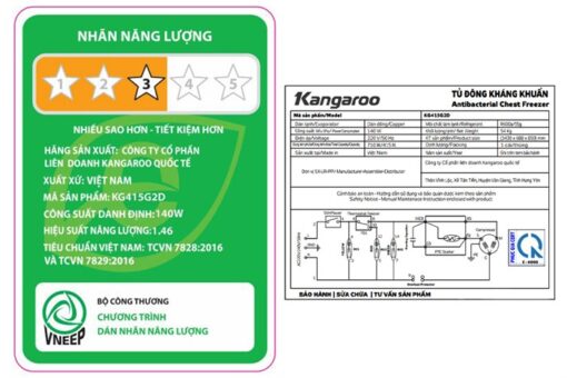 Tủ đông kháng khuẩn Kangaroo 415 lít KG415G2D