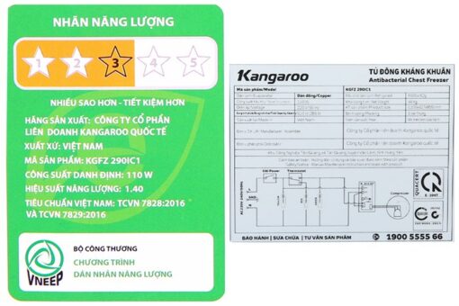Tủ đông kháng khuẩn Kangaroo Inverter 286 lít KGFZ290IC1