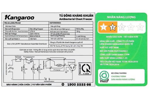Tủ đông kháng khuẩn Kangaroo 500 lít KGFZ560NG1
