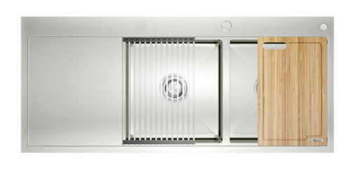 Chậu rửa Konox 2 hố Workstation Sink Topmount 116cm KN11650TD bàn trái
