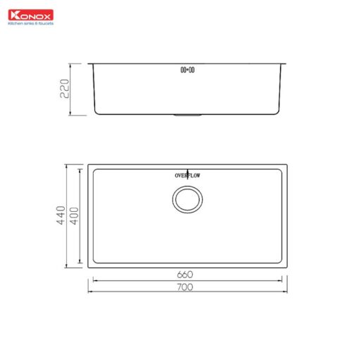Chậu rửa Konox chống xước Workstation Sink 70cm KN7044SU Dekor