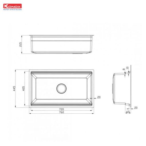 Chậu rửa Konox 1 hố Workstation Sink 76cm KN7644SU Dekor