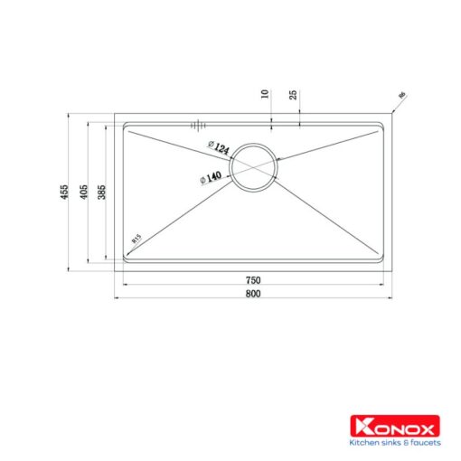 Chậu rửa 1 hố Workstation Sink Undermount 80cm KN8046SU