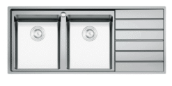 Chậu rửa Konox 2 hố European sink Premium 116cm KS11650 2B bàn phải