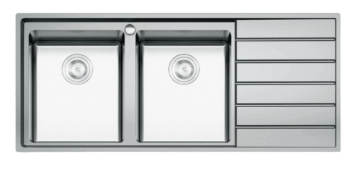 Chậu rửa Konox 2 hố European sink Premium 116cm KS11650 2B bàn phải