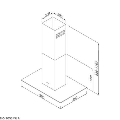 Máy hút khói, khử mùi (90cm)  MC-9053 ISLA