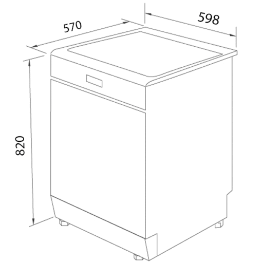 Máy rửa chén bát âm tủ Malloca 14 bộ MDW14-B09FI