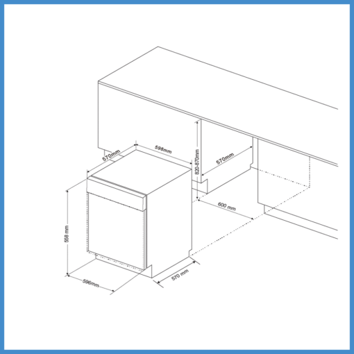 Máy rửa chén bát bán âm tủ Malloca 14 bộ MDW14-S08SI