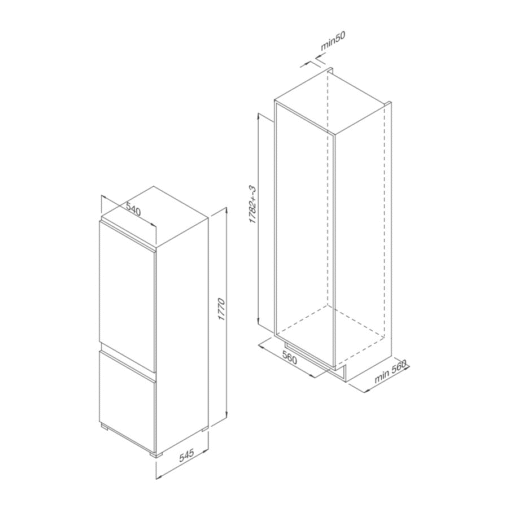 Tủ lạnh âm tủ 246 lít Malloca MF-246EBI