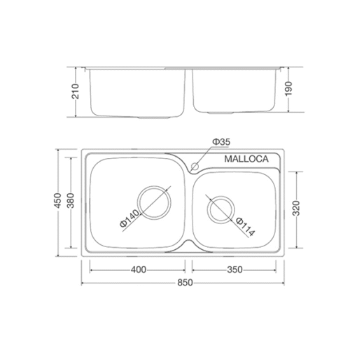Chậu rửa chén Malloca MS 1011 NEW