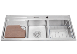 Chậu rửa Inox 2 hố Malloca 115cm MS 8816 N bàn chờ trái