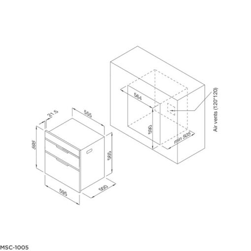 Máy sấy bát đĩa âm tủ Maloca MSC-1005