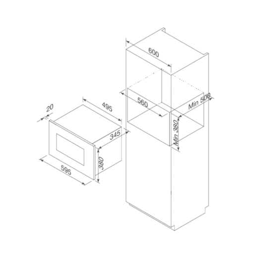 Lò vi sóng âm tủ Malloca MW-925BF