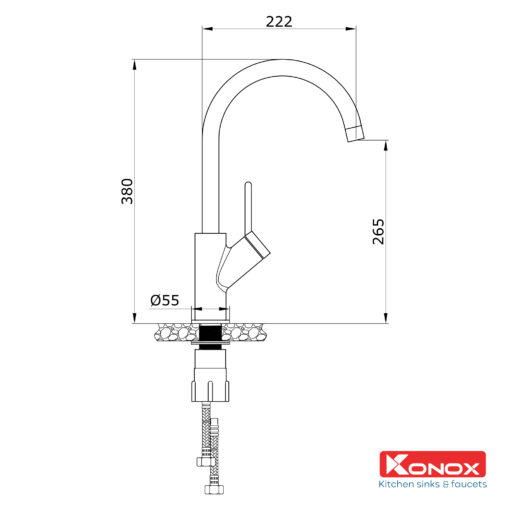 Vòi rửa Konox nóng lạnh Modo Black
