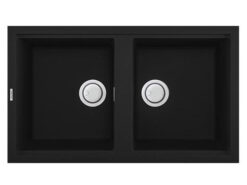 Chậu rửa đá Granite 2 hố Malloca NERO K-45040