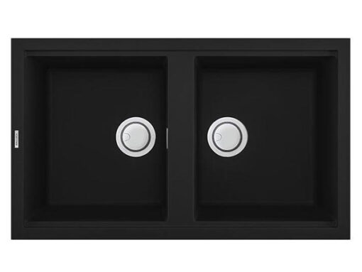 Chậu rửa đá Granite 2 hố Malloca NERO K-45040